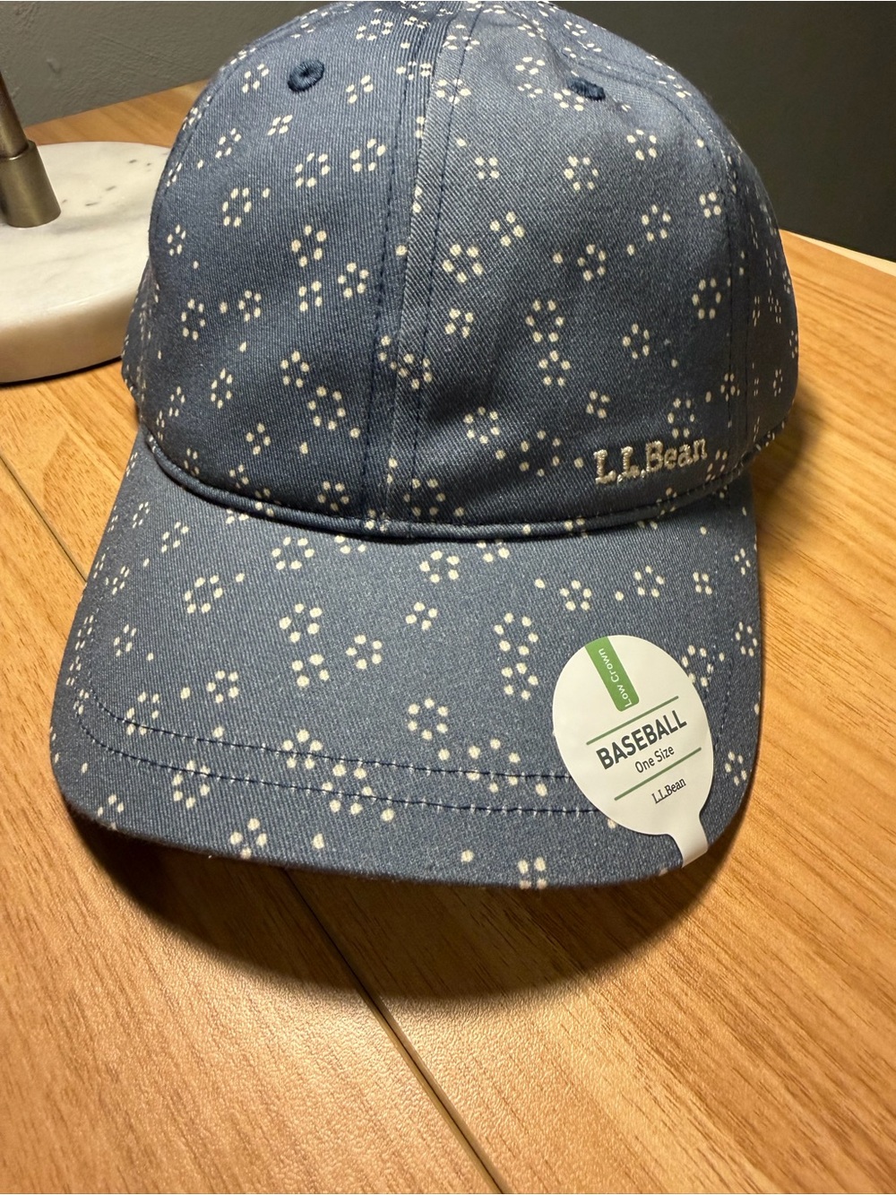 L.L. Bean women’s Denim-Blue Floral Dot Baseball Cap